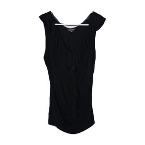 Le Chateau Black v neck blouse top medium